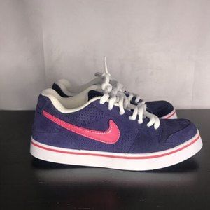 Nike Solar Navy Suede Pink Swoosh Skateboarding Shoes Women's Size 7 400680-461